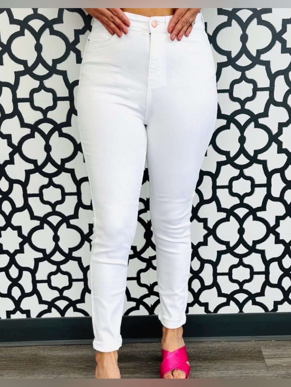 NWT-Judy Blue White Denim High Waisted Skinny Jeans - Womans Size 0